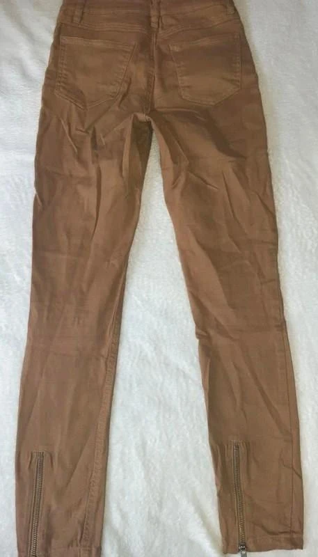 Calça slim bege/marrom com zíper Jennyfer tamanho 36 - P – photo 8